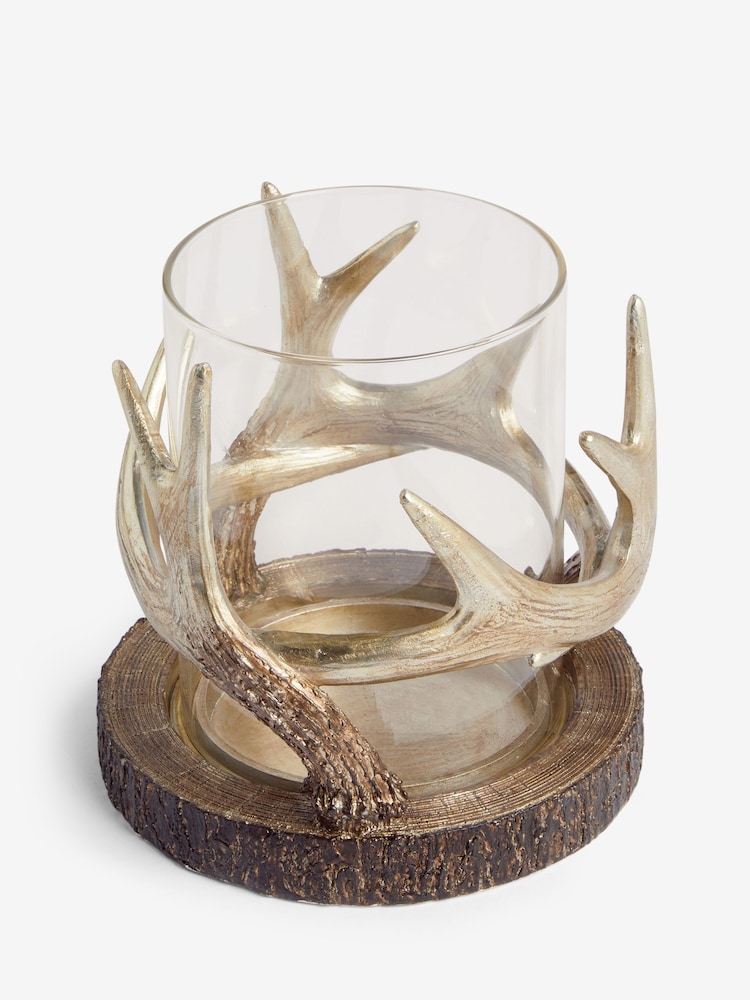 Gold Antler Candle Holder Hurricane - Image 1 of 4