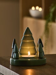 Green Christmas Tree Tea Light Holder - Image 2 of 4