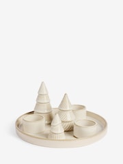Natural Ceramic Winter Scene Tea Light Candle Plate - Image 4 of 4