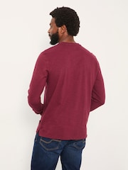 FatFace Henley Claret Long Sleeve Woodside Slub - Image 2 of 5