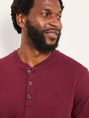 FatFace Henley Claret Long Sleeve Woodside Slub - Image 3 of 5