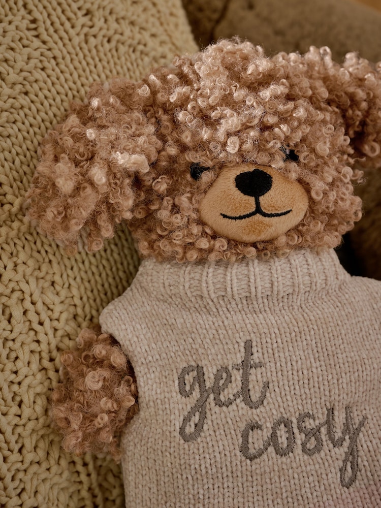 Natural Charlie the Cockapoo Slogan Hot Water Bottle - Image 2 of 3