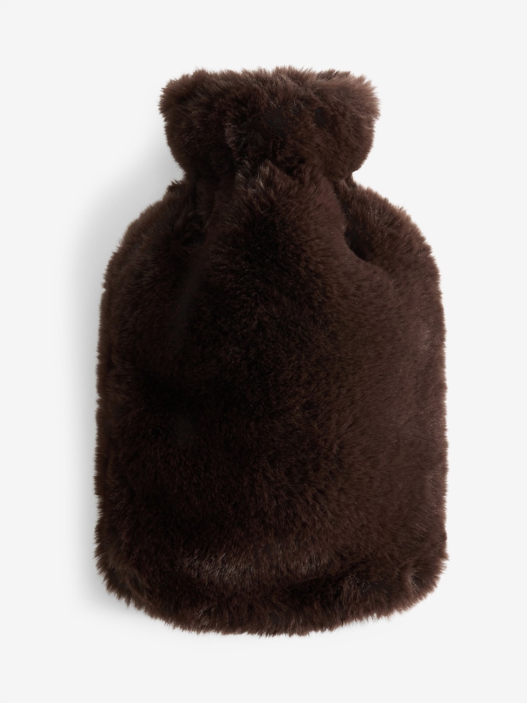 Brown Faux Fur Hot Water Bottle - Image 1 of 1
