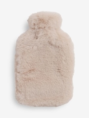 Beige Faux Fur Hot Water Bottle - Image 1 of 1