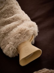 Beige Faux Fur Long Hot Water Bottle - Image 3 of 4