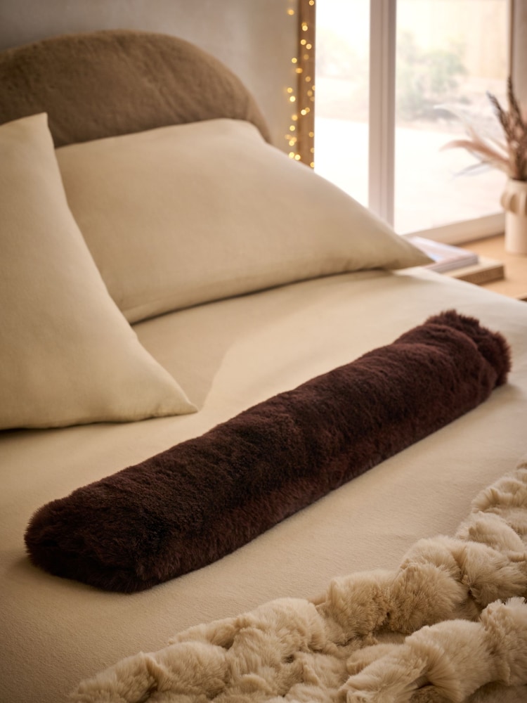 Chocolate Brown Faux Fur Long Hot Water Bottle - Image 2 of 4