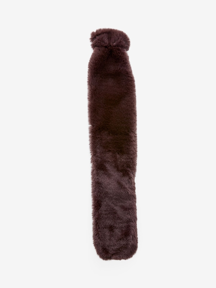 Chocolate Brown Faux Fur Long Hot Water Bottle - Image 4 of 4