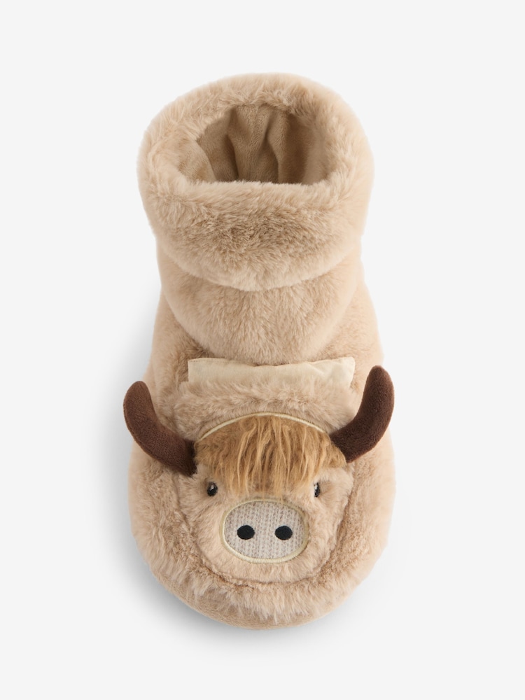 Natural Hamish the Highland Cow Microwaveabe Slippers - Image 2 of 5 Natural Hamish the Highland Cow Microwaveabe Slippers - Image 2 of 5