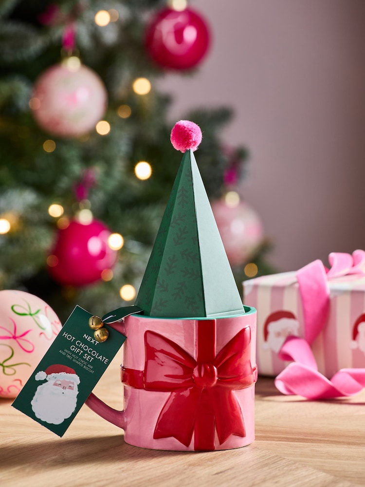 Christmas Hot Chocolate Brights Bow Mug Gift Set - Image 1 of 4 Christmas Hot Chocolate Brights Bow Mug Gift Set - Image 1 of 4