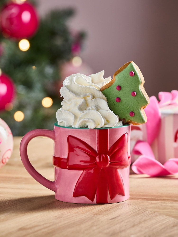 Christmas Hot Chocolate Brights Bow Mug Gift Set - Image 2 of 4 Christmas Hot Chocolate Brights Bow Mug Gift Set - Image 2 of 4