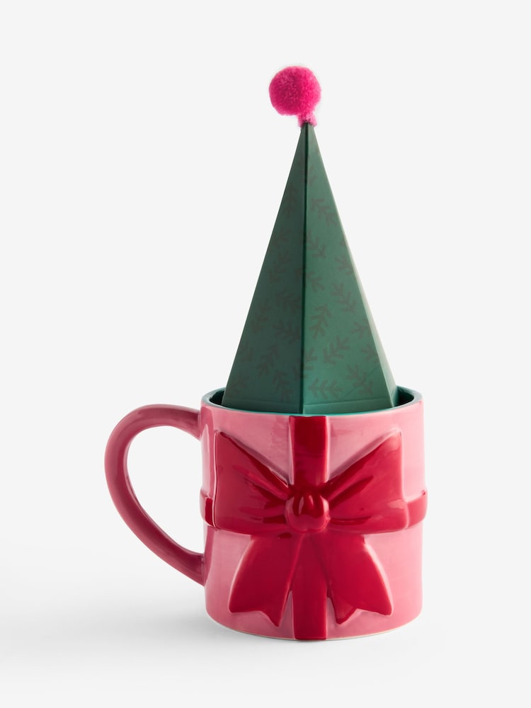 Christmas Hot Chocolate Brights Bow Mug Gift Set - Image 4 of 4