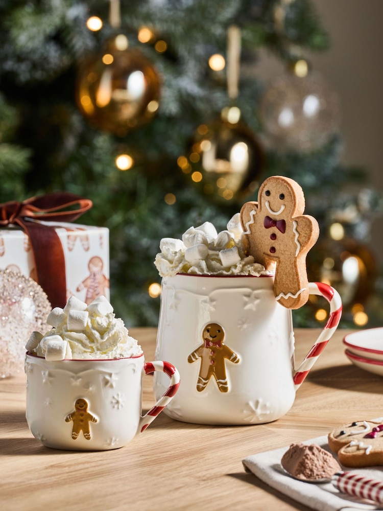 Christmas Hot Chocolate Adult and Child Gingerbread Mug Gift Set - Image 1 of 4
