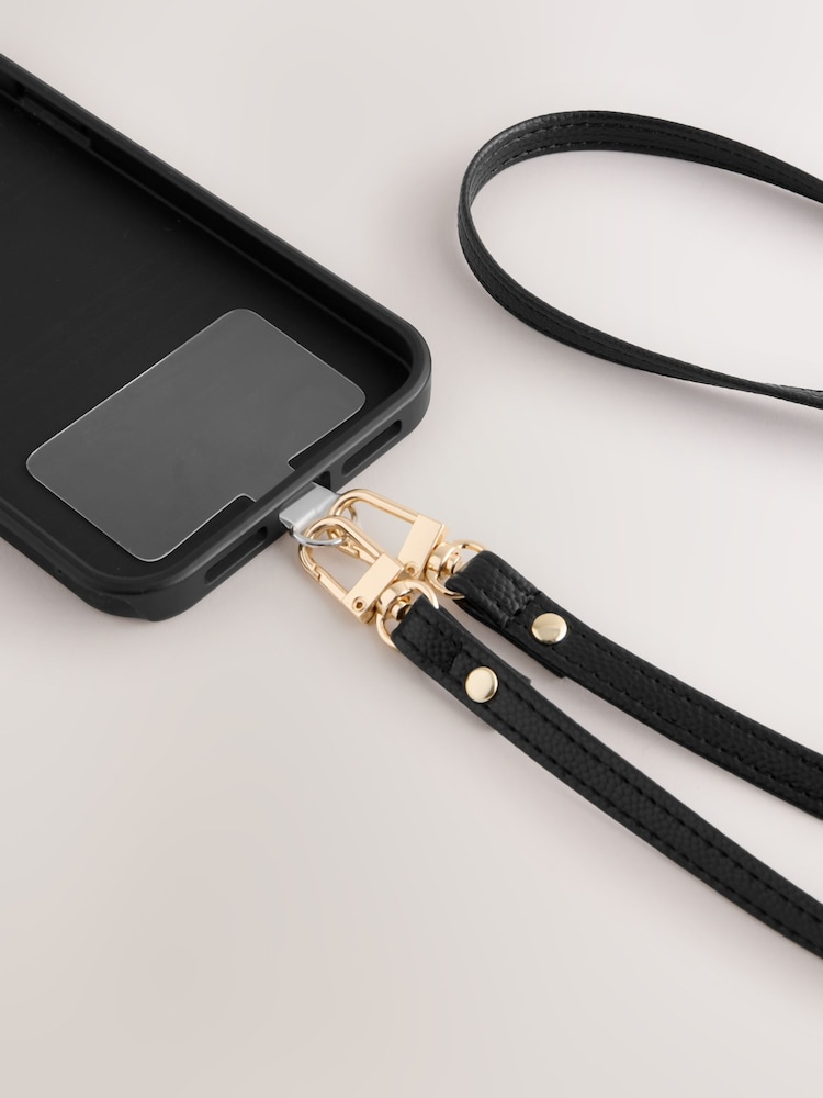 Buy Black PU Across Body Phone Strap from Next Indonesia