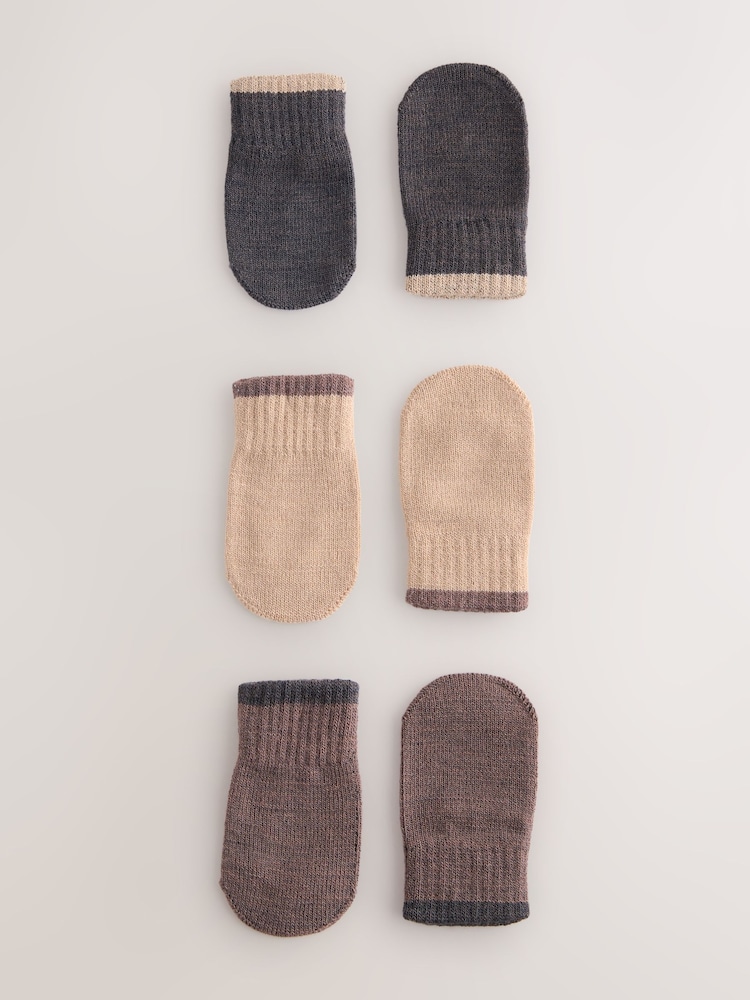 Beige/Brown - Magic Fäustlinge 3er-Packungen (3Monate bis6Jahre) - Bild 1 von 3
