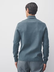 Verde sálvia - Blusa de gola alta com zíper e regular fit - Imagem 3 de 7