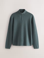 Verde sálvia - Blusa de gola alta com zíper e regular fit - Imagem 5 de 7