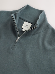 Verde sálvia - Blusa de gola alta com zíper e regular fit - Imagem 7 de 7