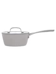 Laura Ashley Dark Dove Grey 16cm Superior Non Stick Saucepan and Glass Lid - Image 3 of 5