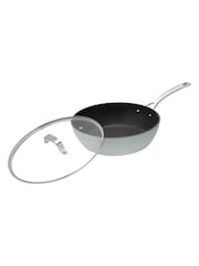 Laura Ashley Dark Dove Grey 28cm Non Stick Deep Saute Pan and Glass Lid - Image 2 of 5