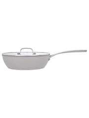 Laura Ashley Dark Dove Grey 28cm Non Stick Deep Saute Pan and Glass Lid - Image 3 of 5