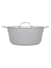 Laura Ashley Dark Dove Grey 28cm Non Stick Casserole Pot 6.6L and Glass Lid - Image 2 of 4