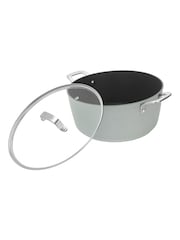 Laura Ashley Dark Dove Grey 28cm Non Stick Casserole Pot 6.6L and Glass Lid - Image 3 of 4