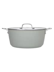 Laura Ashley Sage Leaf 28cm Non Stick Casserole Pot 6.6L and Glass Lid - Image 2 of 4