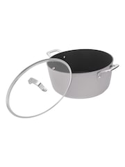 Laura Ashley Sage Leaf 28cm Non Stick Casserole Pot 6.6L and Glass Lid - Image 3 of 4
