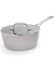 Laura Ashley Dark Dove Grey 20cm Superior Non Stick Saucepan and Glass Lid - Image 1 of 2