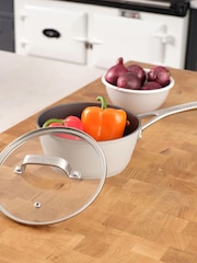 Laura Ashley Dark Dove Grey 20cm Superior Non Stick Saucepan and Glass Lid - Image 2 of 2