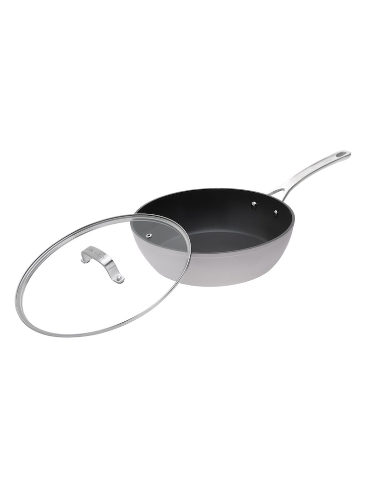 Laura Ashley Sage Leaf 28cm Non Stick Deep Saute Pan and Glass Lid - Image 2 of 5