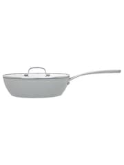 Laura Ashley Sage Leaf 28cm Non Stick Deep Saute Pan and Glass Lid - Image 3 of 5