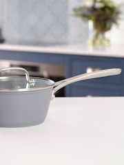 Laura Ashley Dark Slate 20cm Superior Non Stick Saucepan and Glass Lid - Image 1 of 5