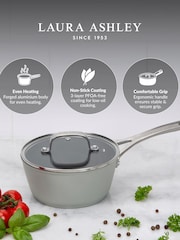 Laura Ashley Sage Leaf 16cm Superior Non Stick Saucepan and Glass Lid - Image 2 of 5