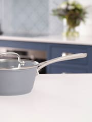 Laura Ashley Dark Slate 16cm Superior Non Stick Saucepan and Glass Lid - Image 1 of 5