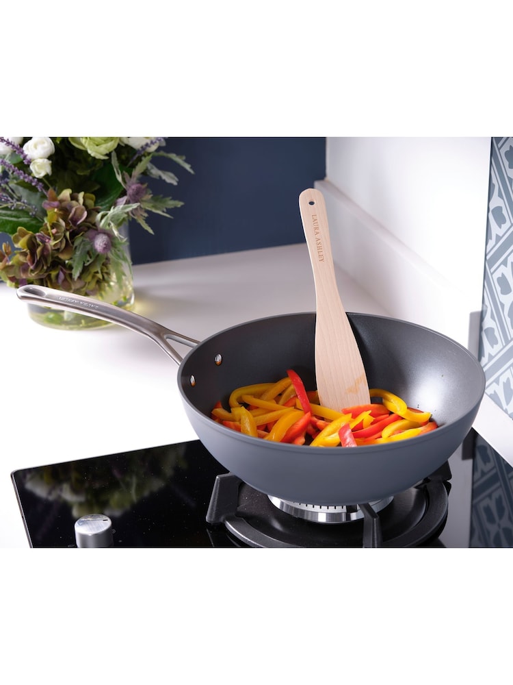 Laura Ashley Dark Slate 30cm Wok Deep Frying Pan - Image 1 of 2