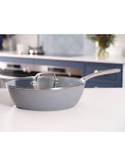 Laura Ashley Dark Slate 28cm Non Stick Deep Saute Pan and Glass Lid - Image 1 of 3