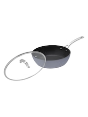 Laura Ashley Dark Slate 28cm Non Stick Deep Saute Pan and Glass Lid - Image 2 of 3