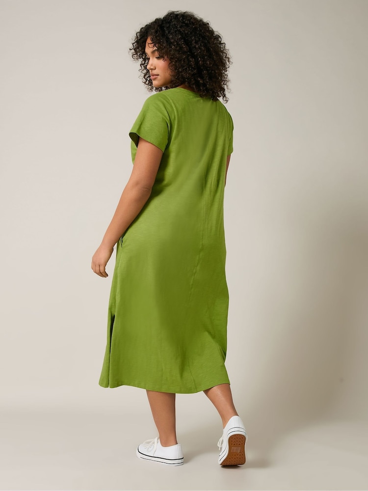Evans Green Jersey Slub Dress - Image 5 of 6