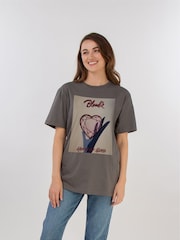 Brands In Grey Blondie Heart Of Glass Poster Women Charcoal Boyfriend Fit Music T-Shirt - Image 1 of 4