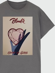 Brands In Grey Blondie Heart Of Glass Poster Women Charcoal Boyfriend Fit Music T-Shirt - Image 4 of 4