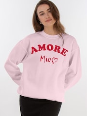 Brands In Pink Women Valentine's Day Amore Mio Sweat Top - Image 1 of 4