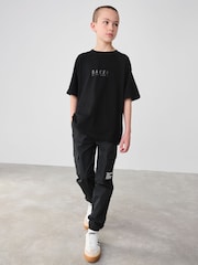 Черный - Свободная футболка из 100% хлопка с принтом на спине Baker by Ted Baker - Изображение 2 из 4