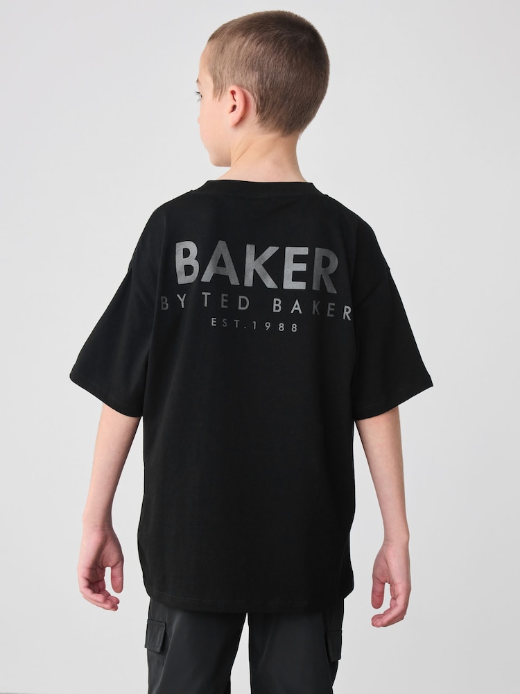 Baker by Ted Baker Oversized Back Print 100% Cotton T-Shirt - Image 3 of 4