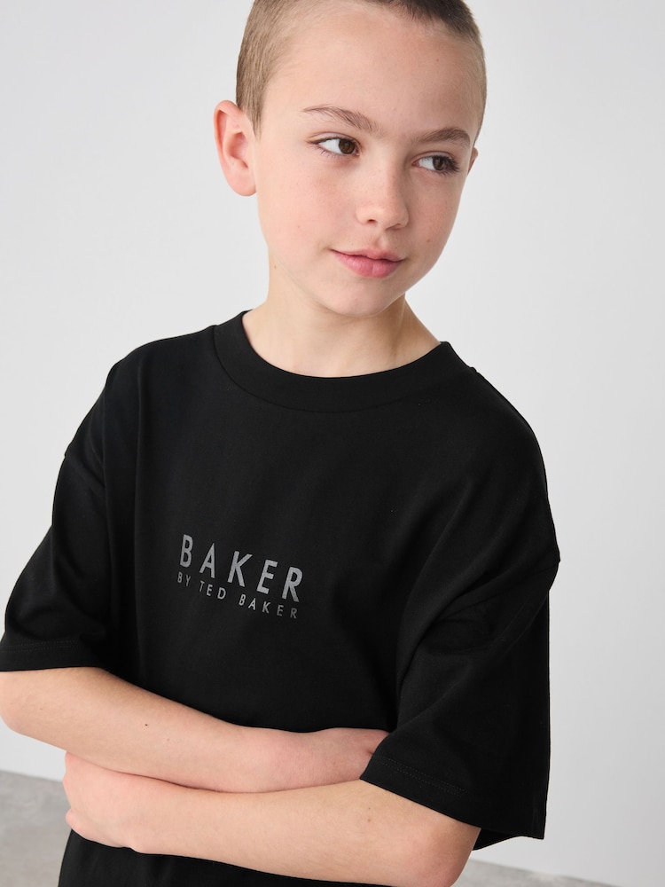 Baker by Ted Baker Oversized Back Print 100% Cotton T-Shirt - Image 4 of 4 Baker by Ted Baker Oversized Back Print 100% Cotton T-Shirt - Image 4 of 4