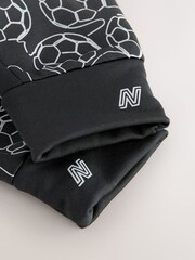 Black Football Print Sports Gloves (3-16yrs) - Image 3 of 3