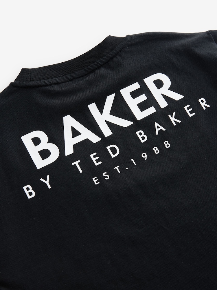 Синий - Свободная футболка из 100% хлопка с принтом на спине Baker by Ted Baker - Изображение 6 из 6