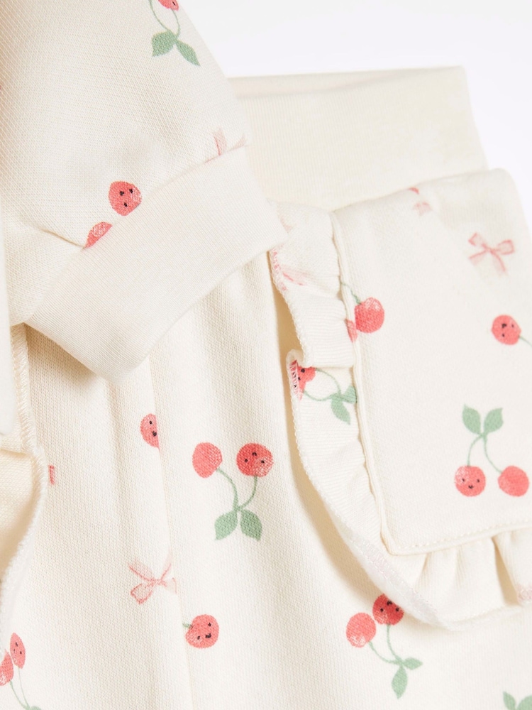 River Island Brown Baby Girls Cherry Zip Hoodie Set - Image 4 of 5