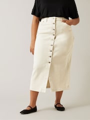 Evans Button Through Denim Skirt - Image 1 of 5
