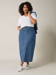 Evans Button Through Denim Skirt - Image 3 of 5